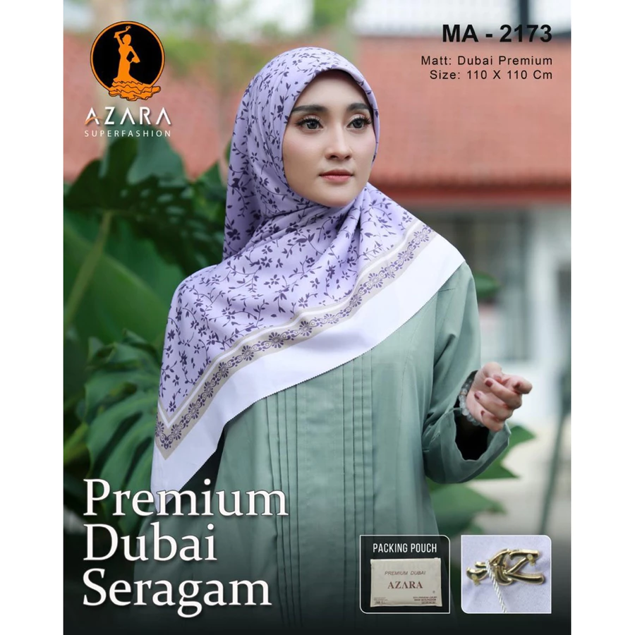 Hijab Azara motif segi empat - tampilan 2